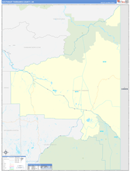 Southeast FairbanksBorough (County), AK Wall Map Zip Code Basic Style 2024